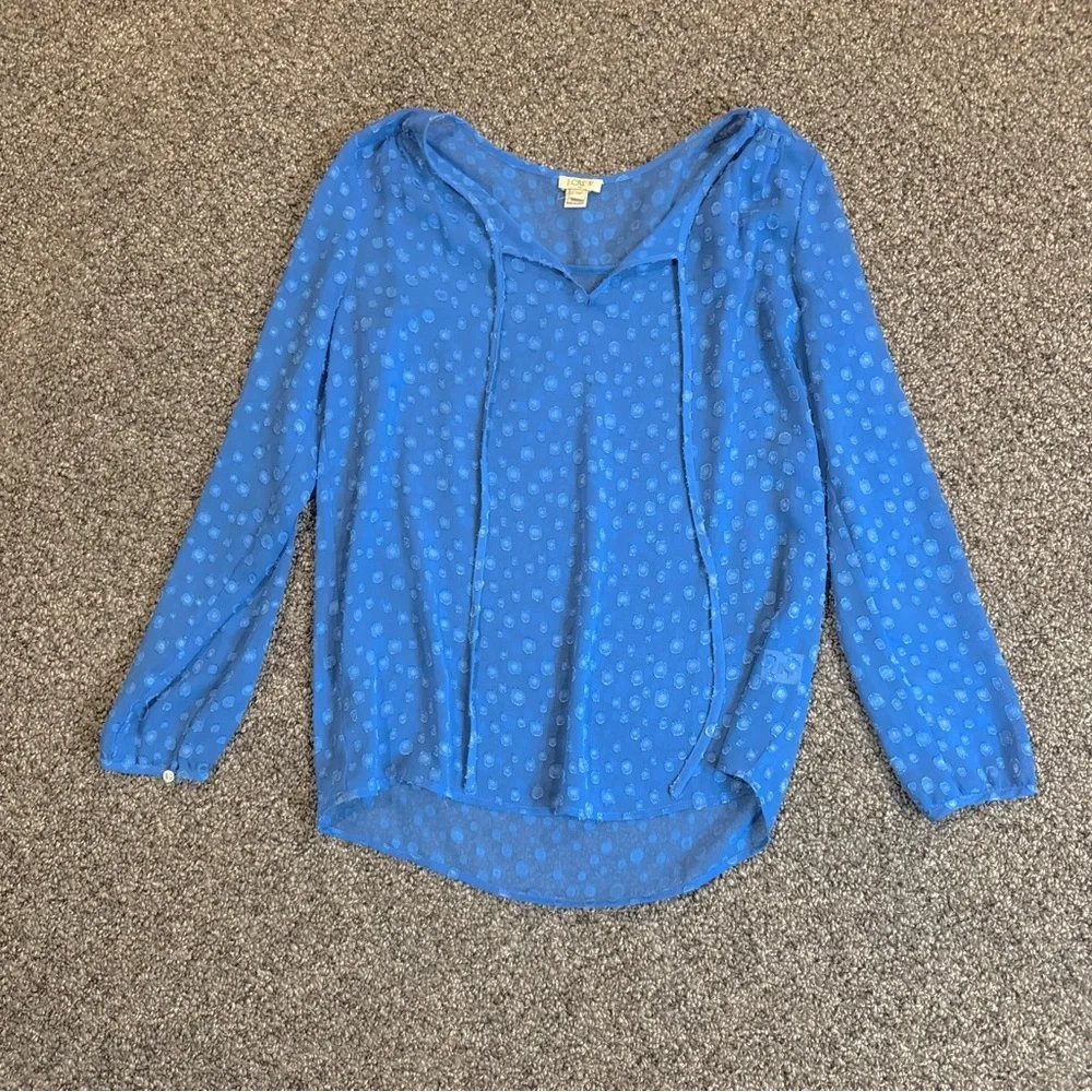J. Crew Blue Printed Blouse